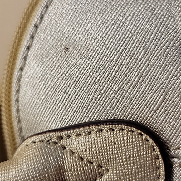 Tignanello Saffiano Leather Domed Satchel Champagne - Picture 15 of 16